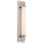 Eliza Color-Select Bathroom Vanity Light - Brushed Steel / Opal