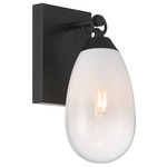 Ombre Wall Sconce - Black / Clear Frosted