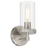 Lily Wall Sconce - Brushed Steel / Clear