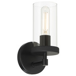 Lily Wall Sconce - Matte Black / Clear