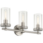 Lily Bathroom Vanity Light - Brushed Steel / Clear
