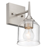 Beacon Wall Sconce - Brushed Steel / Clear
