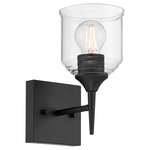 Beacon Wall Sconce - Matte Black / Clear