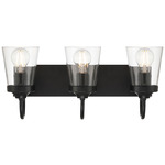 Dickens Bathroom Vanity Light - Black / Clear
