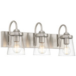 Dickens Bathroom Vanity Light - Brushed Steel / Clear