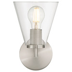 Katie Wall Sconce - Brushed Steel / Clear