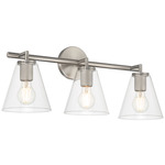 Katie Bathroom Vanity Light - Brushed Steel / Clear