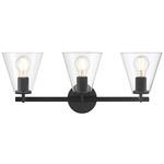 Katie Bathroom Vanity Light - Matte Black / Clear