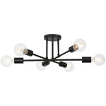Marin Semi Flush Ceiling Light - Matte Black