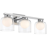 Chloe Color-Select Bathroom Vanity Light - Chrome / Clear / Opal