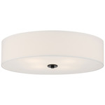 Mid Town Ceiling Flush Light - Matte Black / White