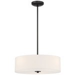 Mid Town Pendant - Matte Black / White