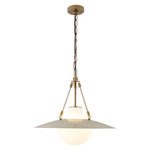 Waverly Pendant - Vintage Brass / Pearl White / Matte Opal