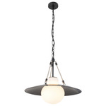 Waverly Pendant - Urban Bronze / Matte Opal