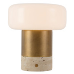Niko Portable Table Lamp - Vintage Brass / Matte Opal
