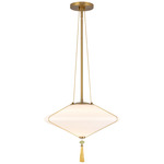 Reeve Pendant - Brushed Gold / Matte Opal