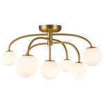 Fiona Ceiling Light - Brushed Gold / Matte Opal