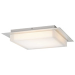 Foursquare Color-Select Outdoor Ceiling Light - Brushed Stainless Steel / Frost