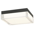 Box Color-Select Outdoor Ceiling Light - Sand Black / Frost