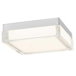 Box Color-Select Outdoor Ceiling Light - Brushed Stainless Steel / Frost