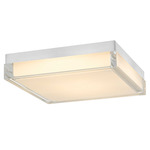 Box Color-Select Outdoor Ceiling Light - Brushed Stainless Steel / Frost