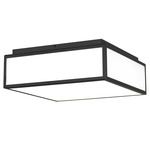 Panel Color-Select Square Outdoor Ceiling Light - Sand Black / Etched White Opal