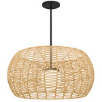 Aruba Color-Select Round Outdoor Pendant - Sand Black / Rattan