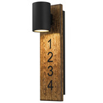Woodone Color-Select Outdoor Address Wall Light - Sand Black / Natural