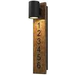 Woodone Color-Select Outdoor Address Wall Light - Sand Black / Natural