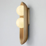 Eos Double Wall Sconce - Brushed Brass / Alabaster