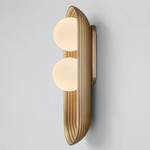 Eos Double Wall Sconce - Brushed Brass / Frosted