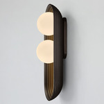Eos Double Wall Sconce - Dark Bronze / Frosted