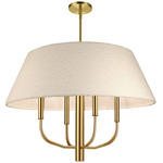 Dalia Chandelier - Aged Brass / White