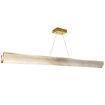 Nena Linear Pendant - Aged Brass / Faux Alabaster