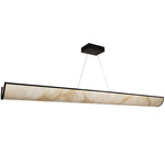 Nena Linear Pendant - Matte Black / Faux Alabaster