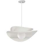 Paven LED Pendant - Matte White / Opal