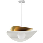 Paven LED Pendant - Matte White / Aged Brass / Opal