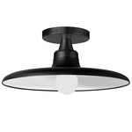 Quentin Semi Flush Ceiling Light - Matte Black / White / White