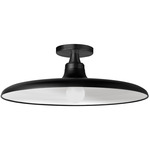 Quentin Semi Flush Ceiling Light - Matte Black / White / White