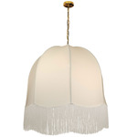 Reina Pendant - Aged Brass / White