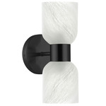 Vonda Wall Sconce w/Faux Alabaster - Matte Black / Faux Alabaster