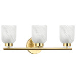 Vonda Bathroom Vanity Light w/Faux Alabaster - Aged Brass / Faux Alabaster