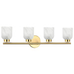 Vonda Bathroom Vanity Light w/Faux Alabaster - Aged Brass / Faux Alabaster