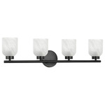 Vonda Bathroom Vanity Light w/Faux Alabaster - Matte Black / Faux Alabaster