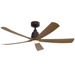 Kute5 Smart Ceiling Fan - Black / Koa / Koa