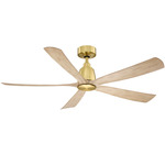 Kute5 Smart Ceiling Fan - Brushed Satin Brass / Natural / Natural
