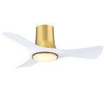 Corke Smart Ceiling Fan with Light - Brushed Satin Brass / Matte White / Matte White