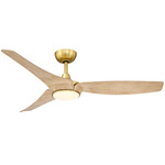 Lizza Smart Ceiling Fan with Light - Brushed Satin Brass / Natural / Natural