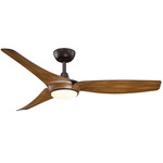 Lizza Smart Ceiling Fan with Light - Dark Bronze / Koa / Koa