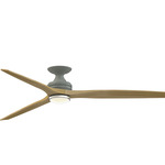 Spitfire Flush Smart Ceiling Fan with Marine Grade Light - Antique Graphite / Natural